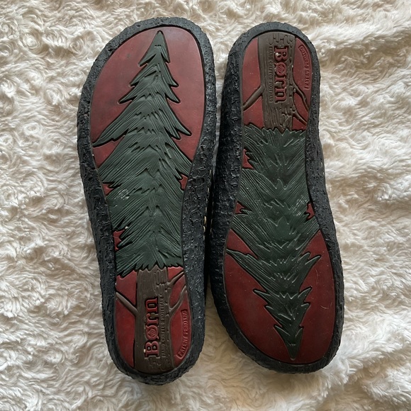 Born Black Leather Wedge Slip-on Clogs Mules Size 8 1/2 - Picture 8 of 15